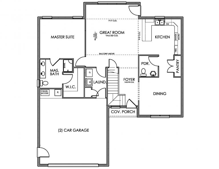 Enfield First Floor Plan - John Elpers Homes